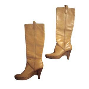Cole Haan Women's Size 6.5B Tan Colored Long Heeled Leather Boots